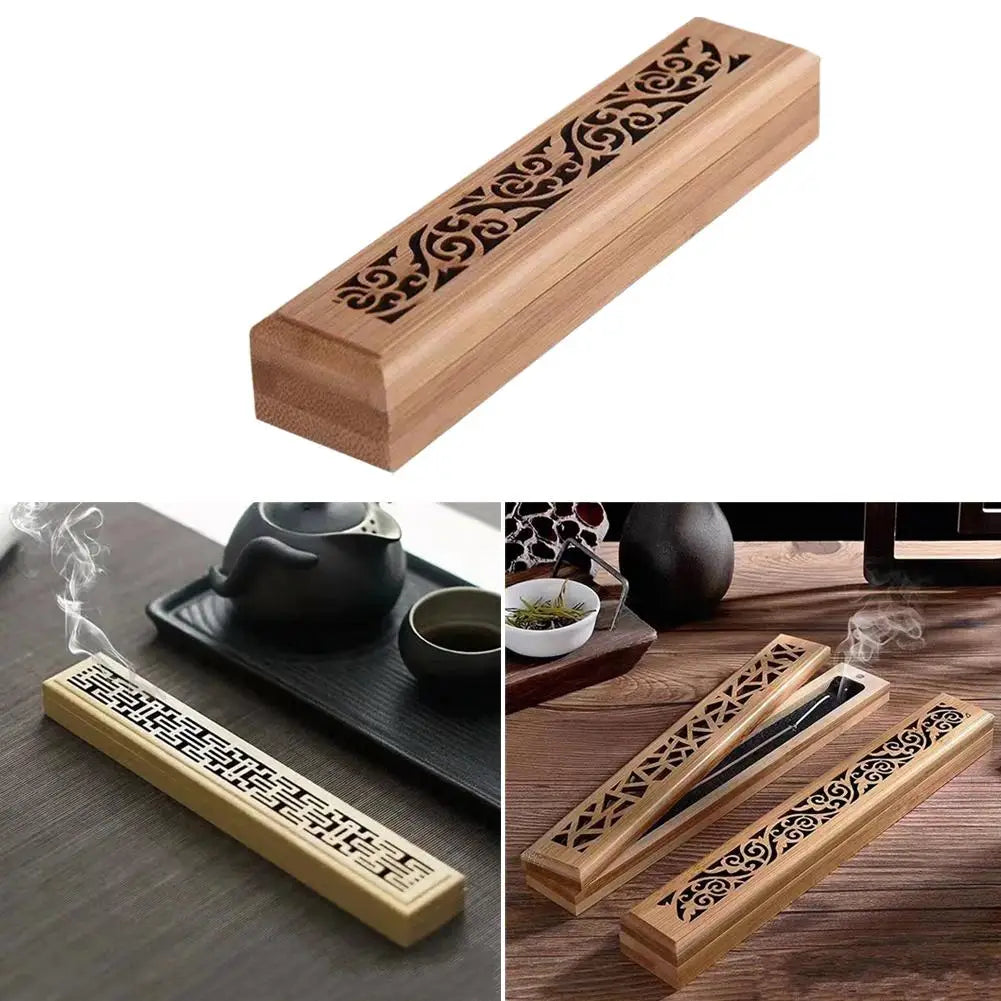 Wooden Box for Incense Storage Burning Accessories