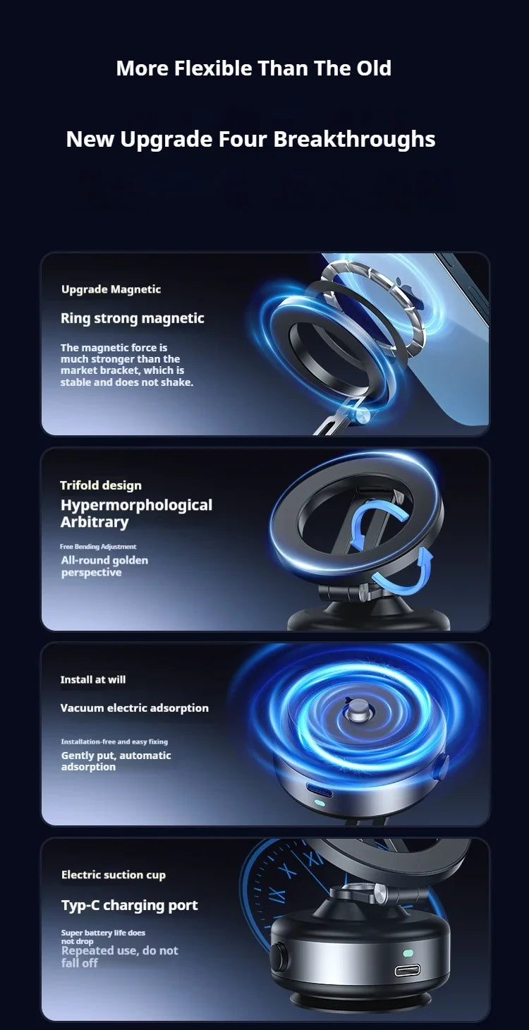 Magnetic Vacuum Adsorption Bracket 360° Rotating