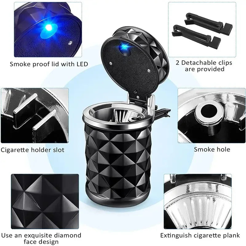 Car Cigarette Ashtray Cup LED