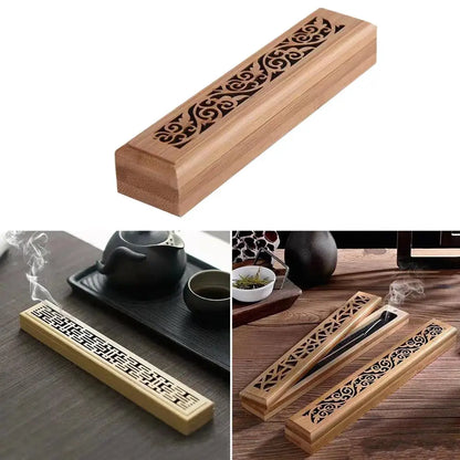 Wooden Box for Incense Storage Burning Accessories