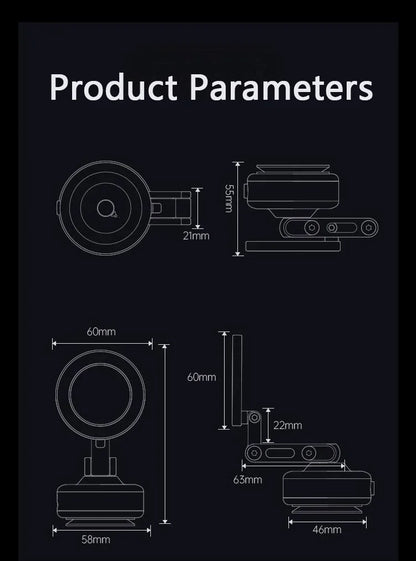 Magnetic Vacuum Adsorption Bracket 360° Rotating